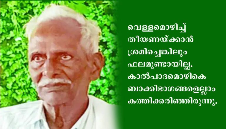 വൃദ്ധന്റെ ശരീരം കത്തിക്കരിഞ്ഞ് കൃഷിയിടത്തില്‍