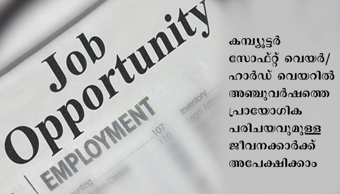 സിസ്റ്റം അനലിസ്റ്റ് ഡെപ്യൂട്ടേഷന്‍ നിയമനം