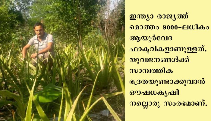 ഔഷധികൃഷി കൊണ്ട് മാത്രം 10 ലക്ഷം വാര്‍ഷിക വരുമാനം; കൂടാതെ 28 പേര്‍ക്ക് തൊഴിലവസരവും