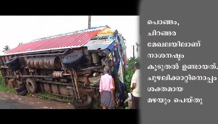 കൊരട്ടിയില്‍ കാറ്റും മഴയും; വന്‍ നാശനഷ്ടം