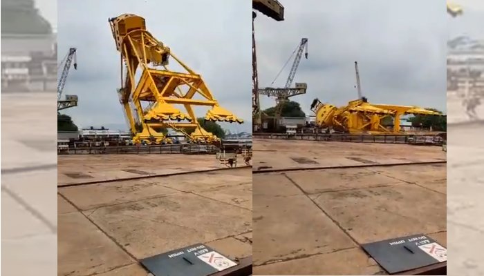 വിശാഖപട്ടണത്ത് സ്ഥാപിക്കാനിരുന്ന ക്രെയിന്‍ തകർന്നുവീണു; 11പേർ മരിച്ചു.