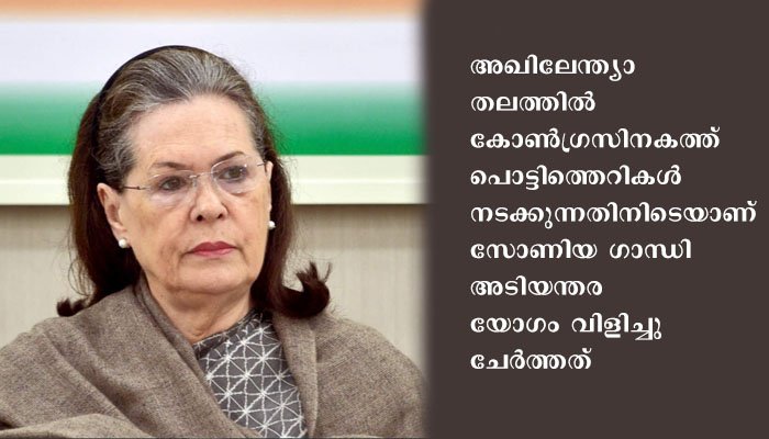 ഏഴ് മുഖ്യമന്ത്രിമാരുടെ അടിയന്തര മീറ്റിംഗ് വിളിച്ച് സോണിയ ഗാന്ധി