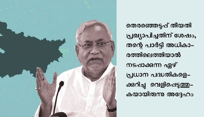 വാഗ്ദാനങ്ങൾ നിരവധി; തിരഞ്ഞെടുപ്പ് തയാറെടുപ്പുകളുമായി നിതീഷ് കുമാർ