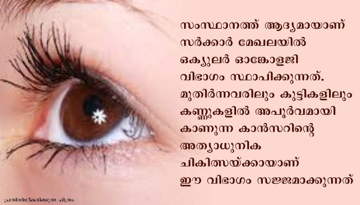 കേരളത്തിലാദ്യമായി കണ്ണുകളിലെ കാന്‍സര്‍ ചികിത്സയ്ക്ക് ഒക്യുലര്‍ ഓങ്കോളജി വിഭാഗം