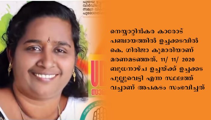 മുറിച്ചു കൊണ്ടിരുന്ന മരം ദേഹത്തുവീണ്  കോൺഗ്രസ് സ്ഥാനാർഥി മരിച്ചു