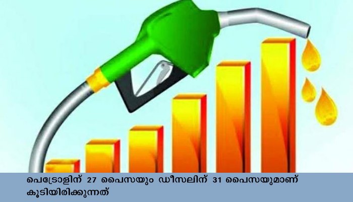 രാജ്യത്ത് ഇന്ധനവിലയില്‍ വീണ്ടും വര്‍ധന, രണ്ടു വർഷത്തെ ഏറ്റവും ഉയർന്ന നിരക്കിൽ