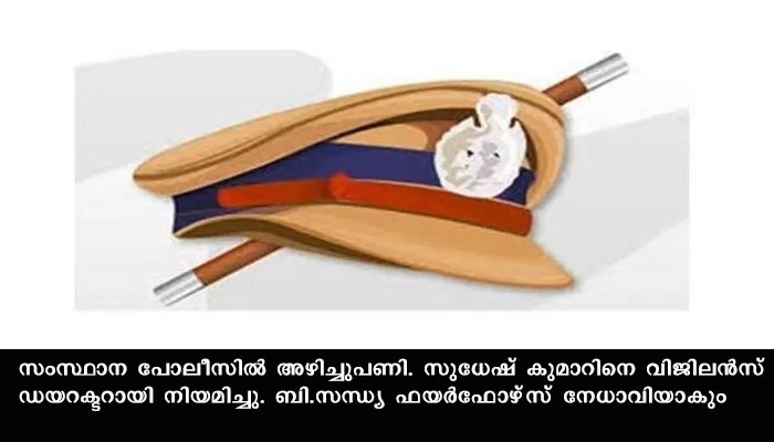 സംസ്ഥാനത്ത് പോലീസ് തലപ്പത്ത് അഴിച്ചുപണി