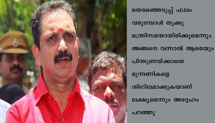 കേരളത്തിൽ ഇക്കുറി തൂക്ക് സഭയെന്ന് കെ സുരേന്ദ്രൻ