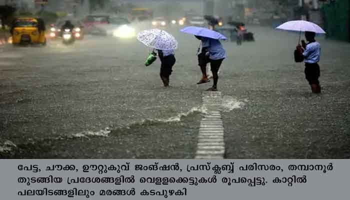 നഗരത്തില്‍ കനത്ത മഴയില്‍ വന്‍നാശം