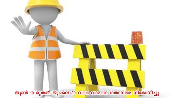 മലപ്പുറം: വാഹന ഗതാഗതം നിരോധിച്ചു