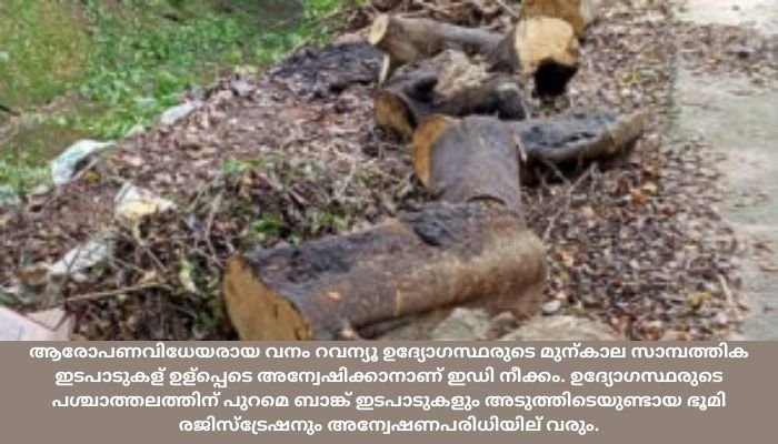 മരം കൊള്ള ; സംസ്ഥാന വ്യാപക അന്വേഷണം ; 2020 മാര്‍ച്ച് 11 ലെ റവന്യൂ വകുപ്പിന്റെ ഉത്തരവിന് ശേഷമുള്ള മുഴുവന്‍ മരം ഇടപാടുകളും അന്വേഷിക്കും