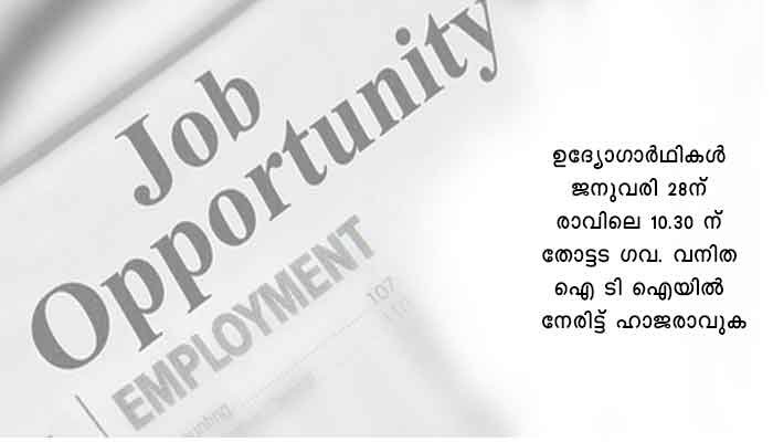 കണ്ണൂർ: ഗസ്റ്റ് ഇന്‍സ്ട്രക്ടര്‍ ഒഴിവ്