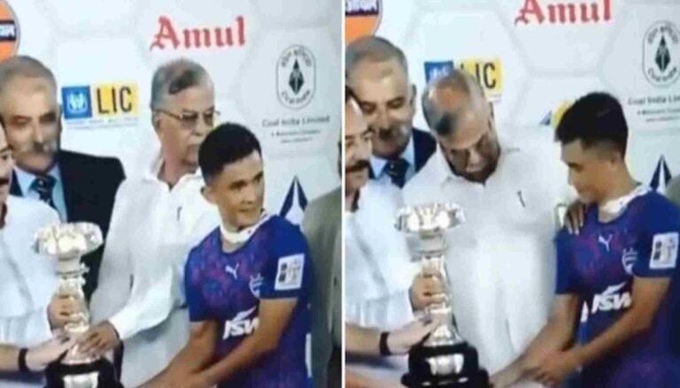 ഛേത്രിയെ തള്ളിമാറ്റി: ബംഗാള്‍ ഗവര്‍ണര്‍ വിവാദത്തില്‍