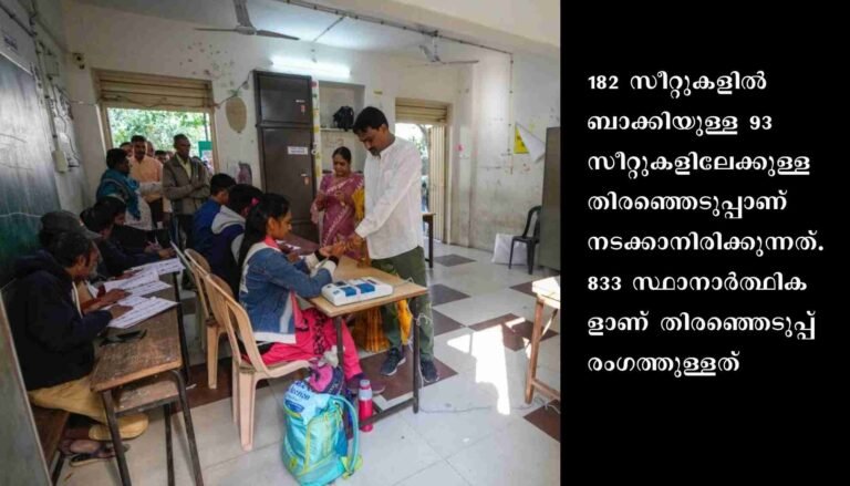 ഗുജറാത്ത് തിരഞ്ഞെടുപ്പ് 93 സീറ്റുകളിലേക്ക് വോട്ടെടുപ്പ് ആരംഭിച്ചു