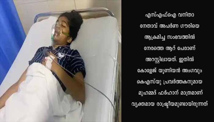 എസ്എഫ്ഐ വനിത നേതാവിനെ ആക്രമിച്ച സംഭവം; പോളിടെക്നിക്ക് കോളേജിലെ ‘ട്രാബിയോക്ക്’ ഗ്രൂപ്പ് അംഗം അറസ്റ്റില്‍
