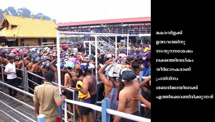 മകരവിളക്കിനു മുന്നോടിയായി സന്നിധാനം തീര്‍ഥാടകരെക്കൊണ്ടു നിറഞ്ഞു