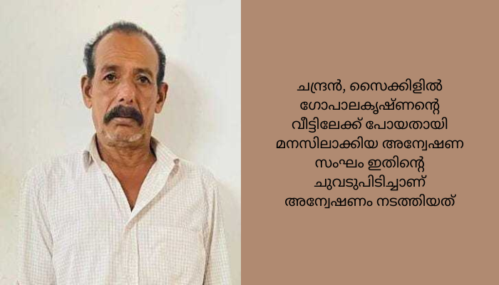 ഹരിപ്പാട് ചെറുതനയിൽ മൃതദേഹം ചാലിൽ കണ്ടെത്തിയ സംഭവം കൊലപാതകം; പ്രതിയായ സുഹൃത്ത് പിടിയിൽ