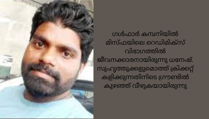 ക്രിക്കറ്റ് കളിക്കുന്നതിനിടെ ഹൃദയസ്തംഭനം; ഒമാനില്‍ മലയാളി കുഴഞ്ഞുവീണ് മരിച്ചു