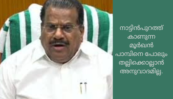 വന്യമൃഗങ്ങളുടെ ആക്രമണത്തില്‍ മനുഷ്യർ കൊല്ലപ്പെടുന്നതിന് സംസ്ഥാന ഗവണ്‍മെന്റിനെ വിമർശിക്കുന്നത് ഭൂഷണമല്ലെന്ന് സിപിഎം കേന്ദ്ര കമ്മിറ്റിയംഗം ഇ പി ജയരാജൻ